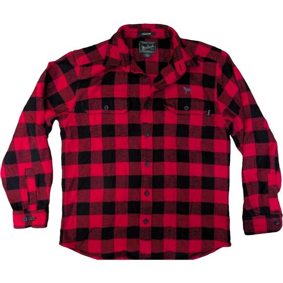 Woolrich Oxbow Bend Heavy Flannel Shirt Mens Medium Red Buffalo Plaid Cotton - Picture 1 of 8